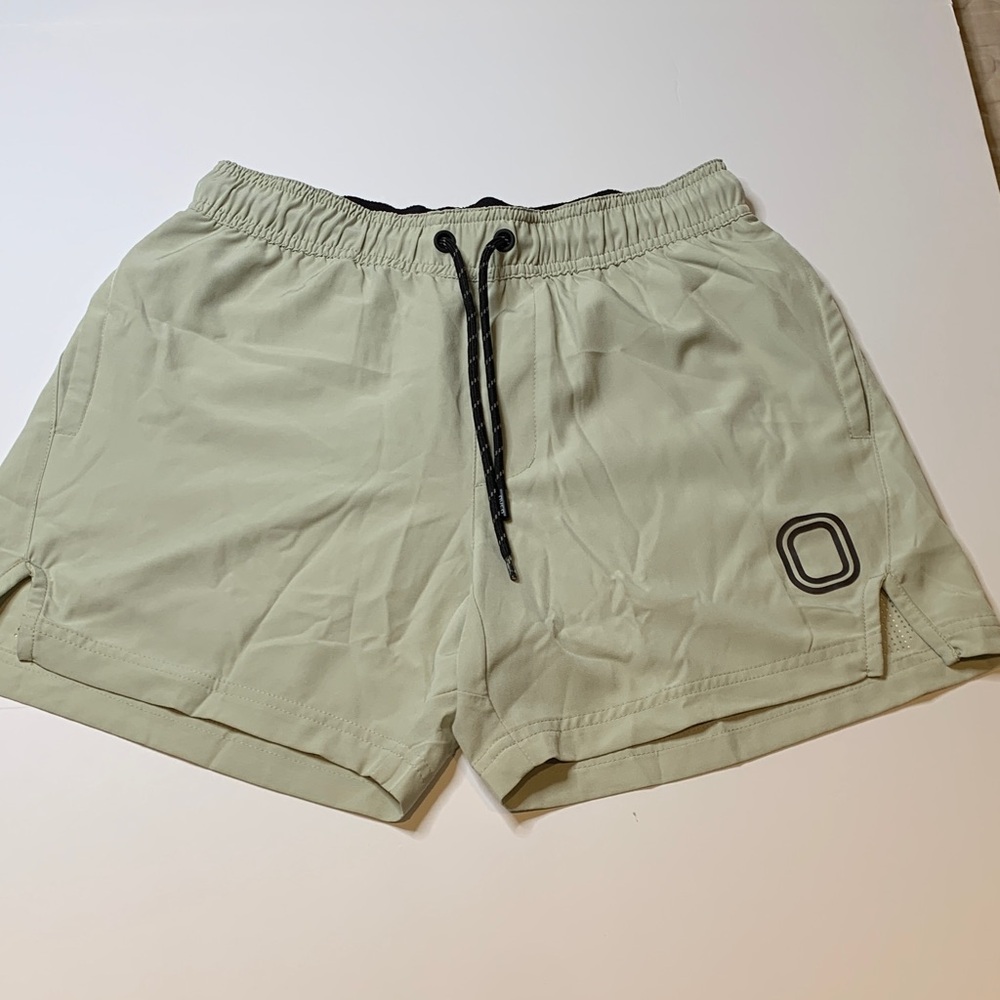 Overtime Melo Men's Light Sage Athletic Shorts with Elastic Waist and Drawstring